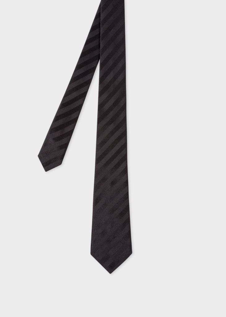 黑色條紋真絲領帶