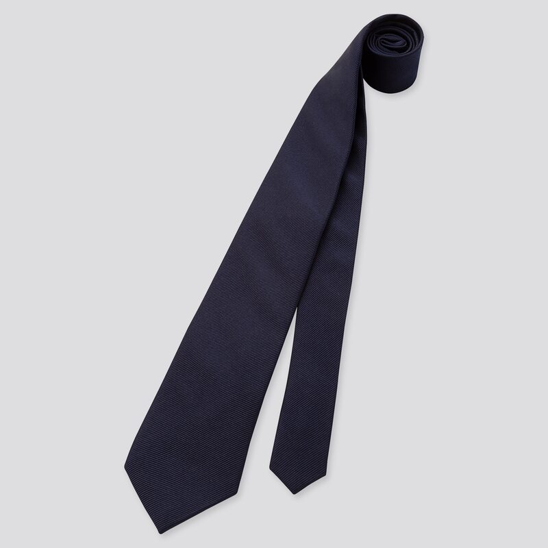 深藍真絲領帶